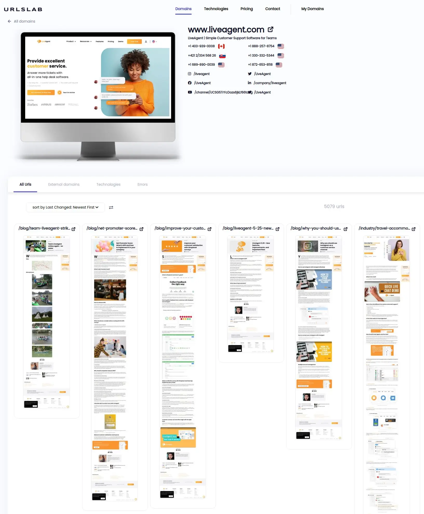 Xem xét trực quan nhanh chóng các ảnh chụp màn hình trang web