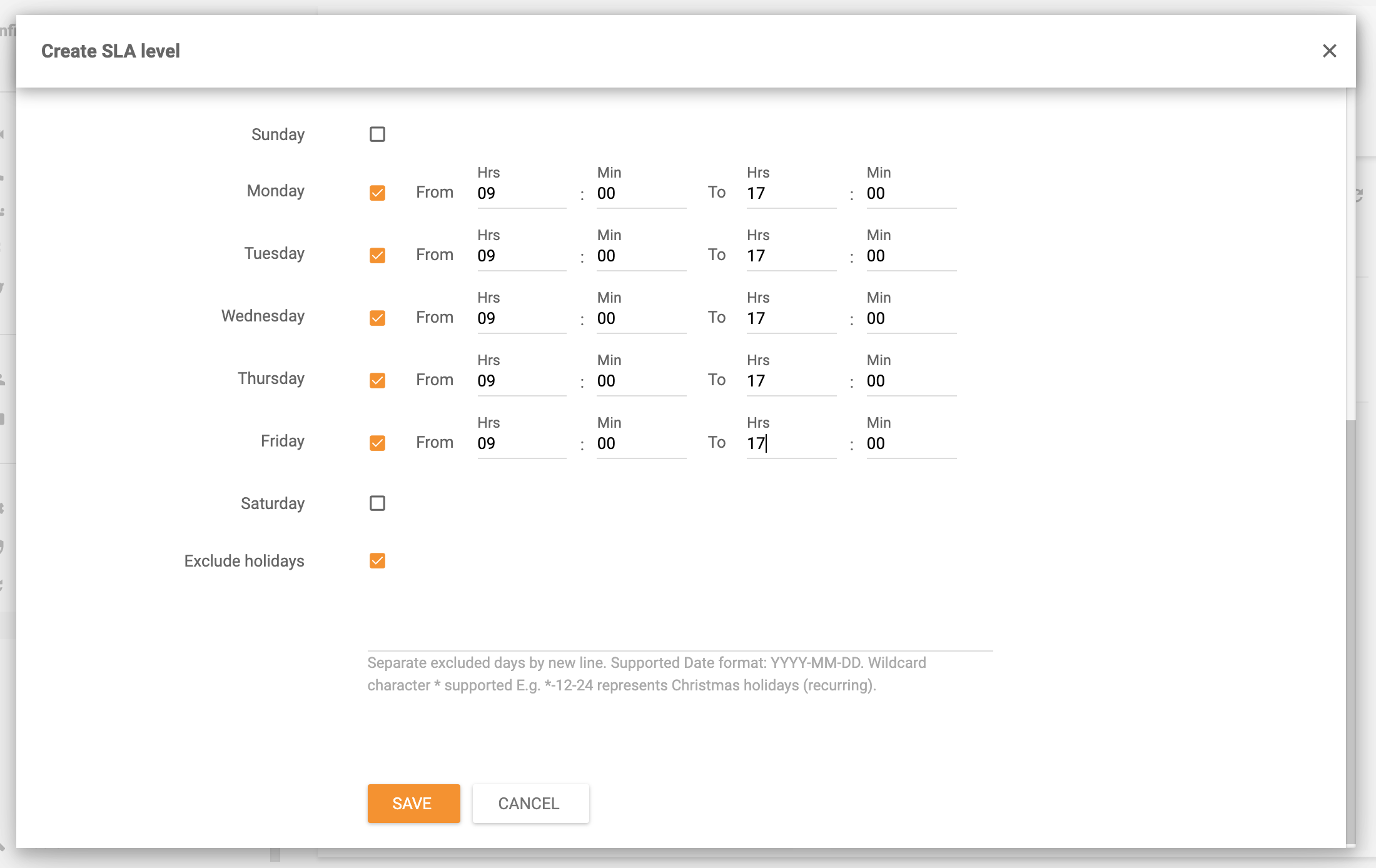 Tính năng giờ làm việc trong LiveAgent