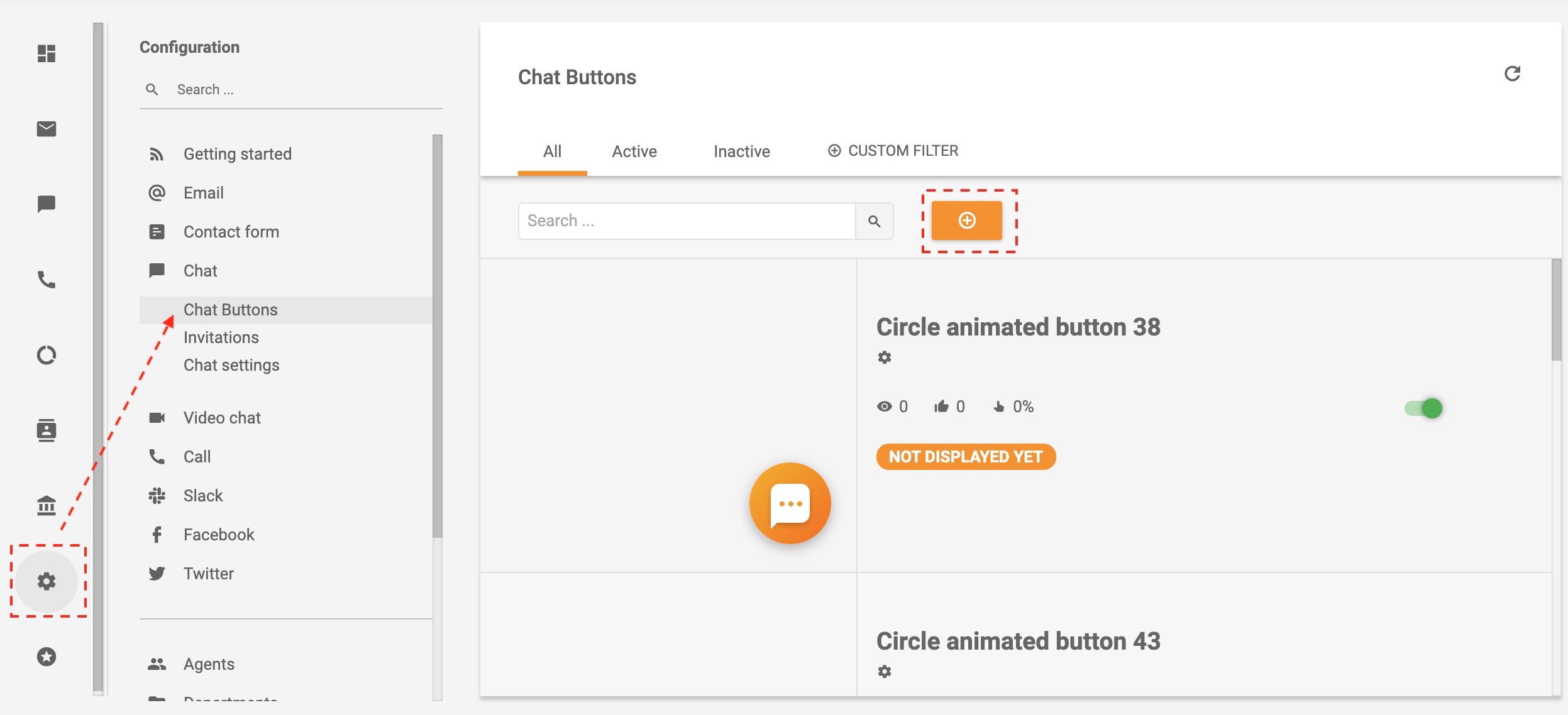 LiveAgent - Tạo nút chat