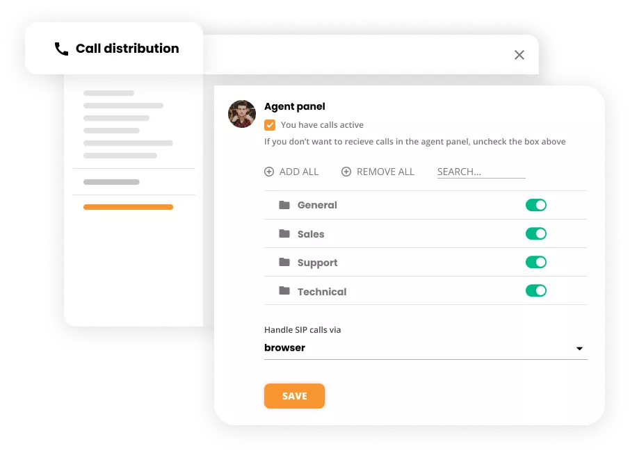 Cài đặt phân phối cuộc gọi