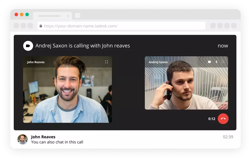 Tính năng gọi video trong phần mềm Video chat trực tiếp - LiveAgent