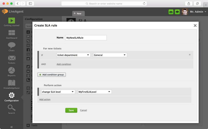 Hình ảnh cho thấy cách đặt điều kiện mới và chỉ định hành động được thực hiện