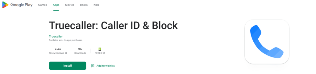 Trang web Truecaller: Caller ID & Block Google Play