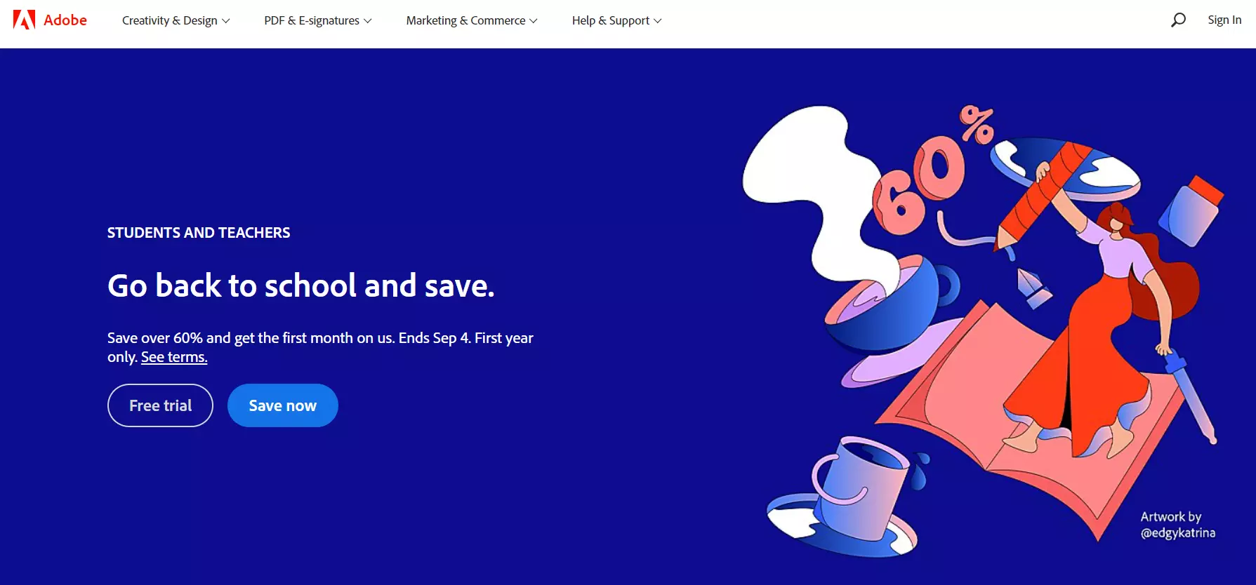 Trang chủ Adobe thể hiện hệ thống quản lý nội dung của họ.