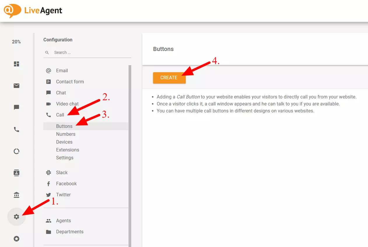 nút tạo cuộc gọi