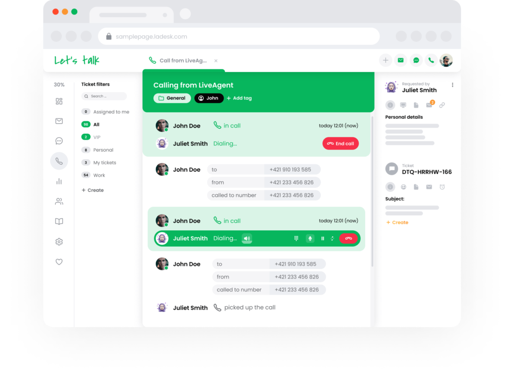 Phần mềm trung tâm cuộc gọi LiveAgent