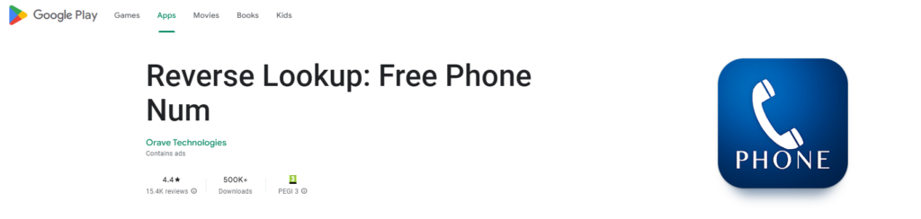 Trang web Reverse Lookup: Free Phone Num Google Play