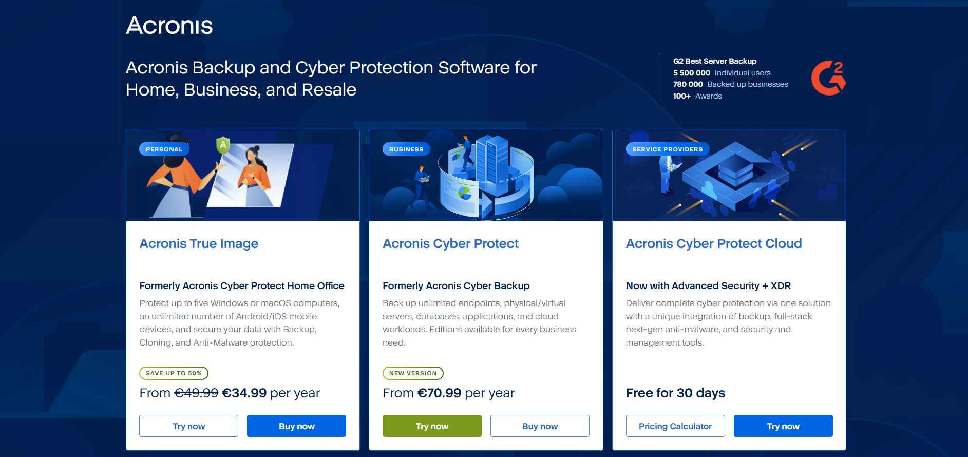 Liên hệ Hỗ trợ Acronis