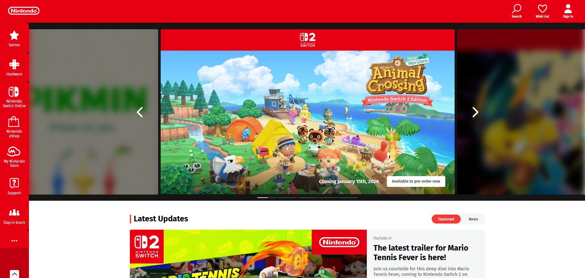 Liên hệ Hỗ trợ Nintendo