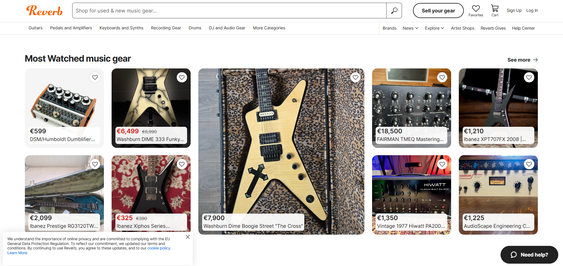 Liên hệ Hỗ trợ Reverb