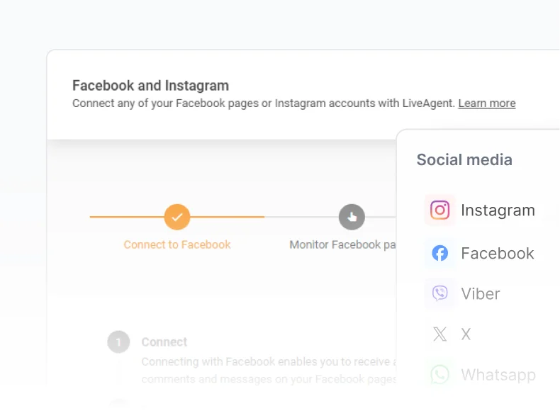 Tích hợp mạng xã hội LiveAgent với Facebook, Instagram và WhatsApp