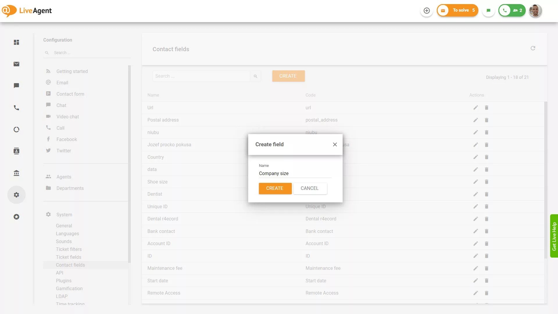 Thêm cài đặt trường liên hệ