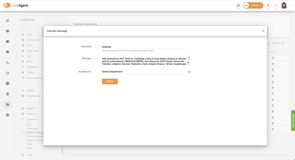 Biểu mẫu tạo tin nhắn được chuẩn bị sẵn