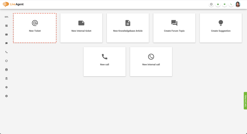 Tạo vé mới trong LiveAgent
