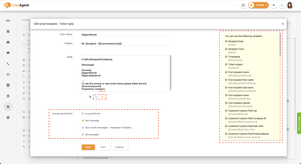 Tùy chỉnh mẫu email