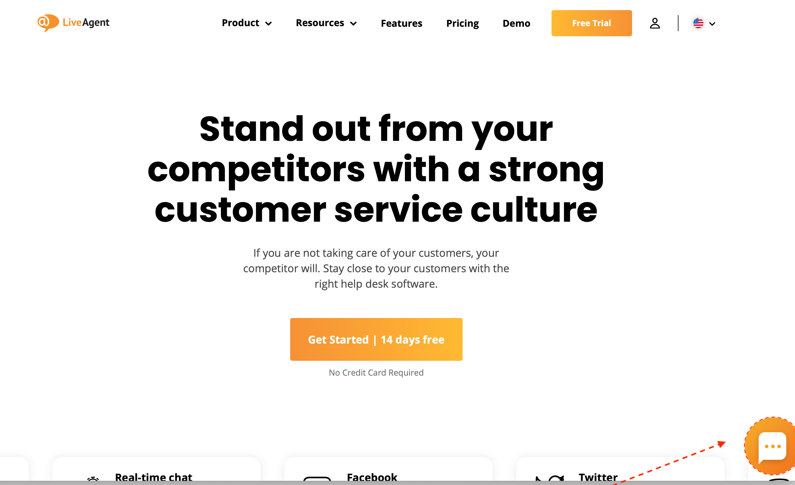 Ví dụ nút chat LiveAgent