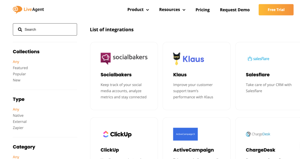 Tích hợp LiveAgent