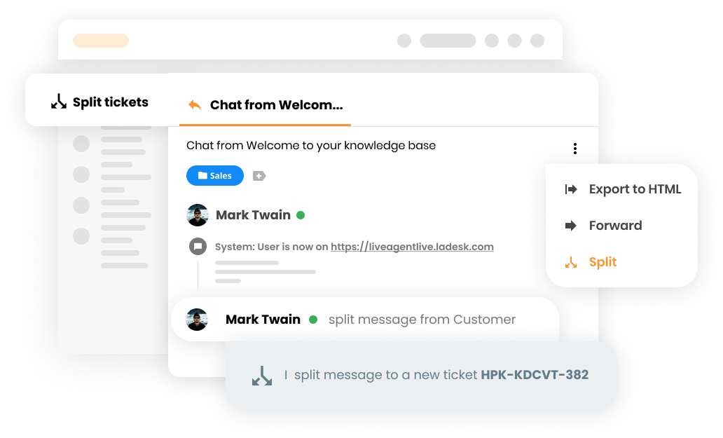 Split tickets feature in Ticketing software