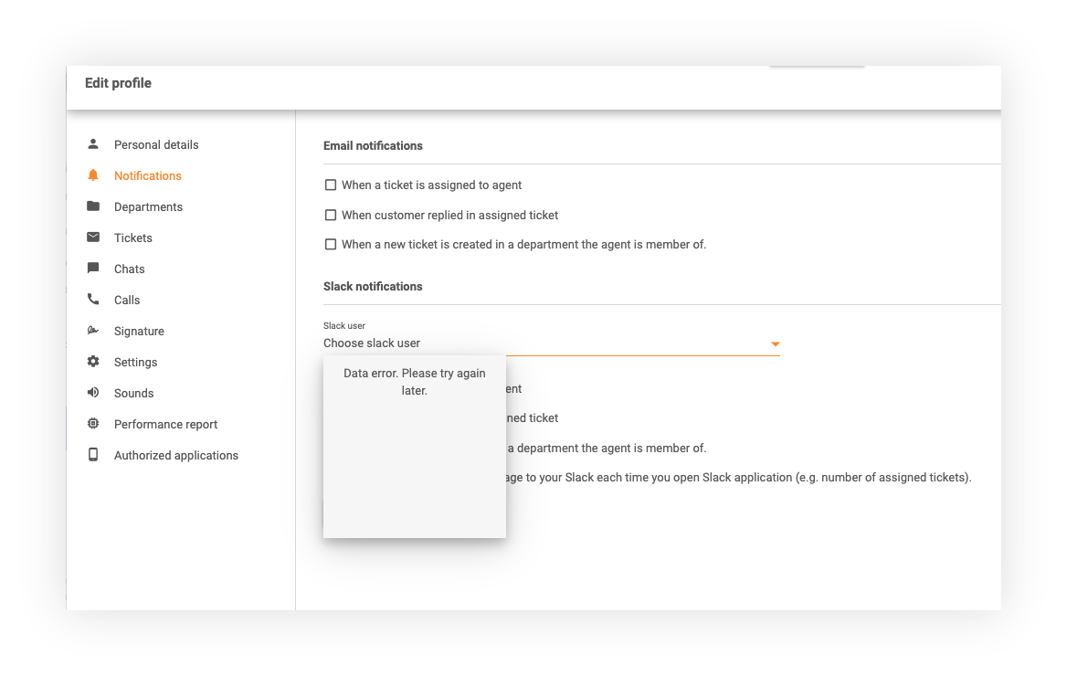 Thông báo Slack trong LiveAgent