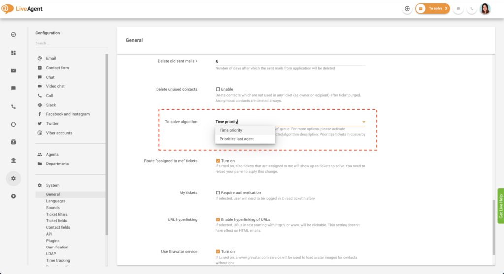Cài đặt ưu tiên Giải Quyết