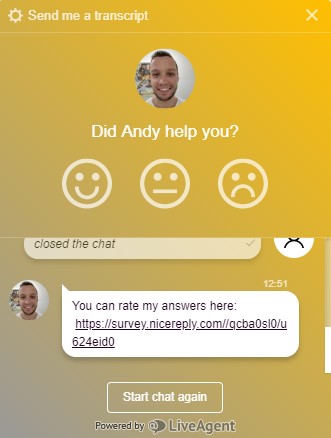 Xếp hạng đại lý trong Trò chuyện trực tiếp - LiveAgent