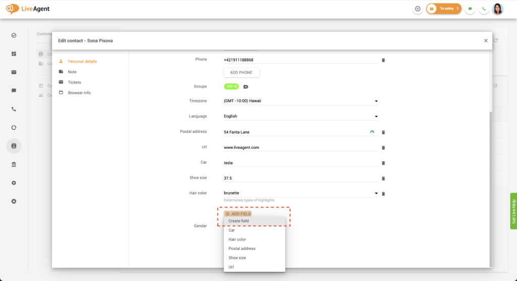 Tạo trường trong liên hệ