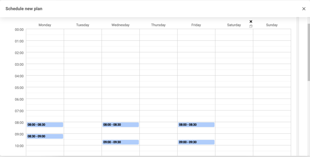 Cấu hình lập lịch thiết bị
