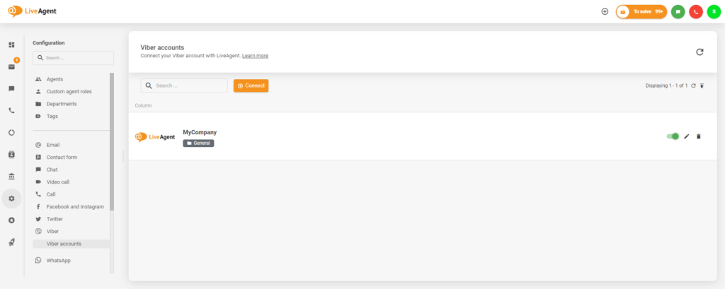 Tích hợp thành công giữa Viber và LiveAgent