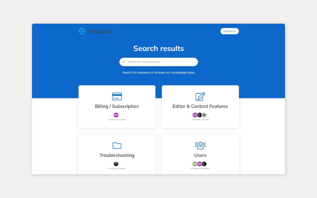 Hệ thống cơ sở kiến thức HelpJuice đang được sử dụng