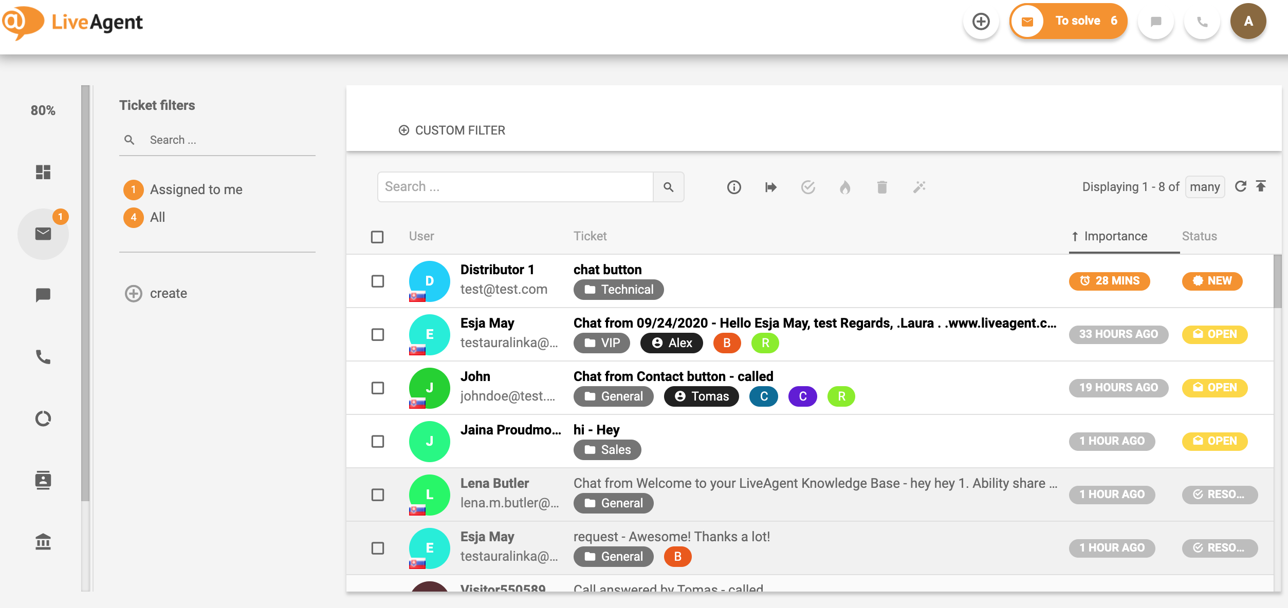 Tổng quan về giao diện ticketing trong LiveAgent.