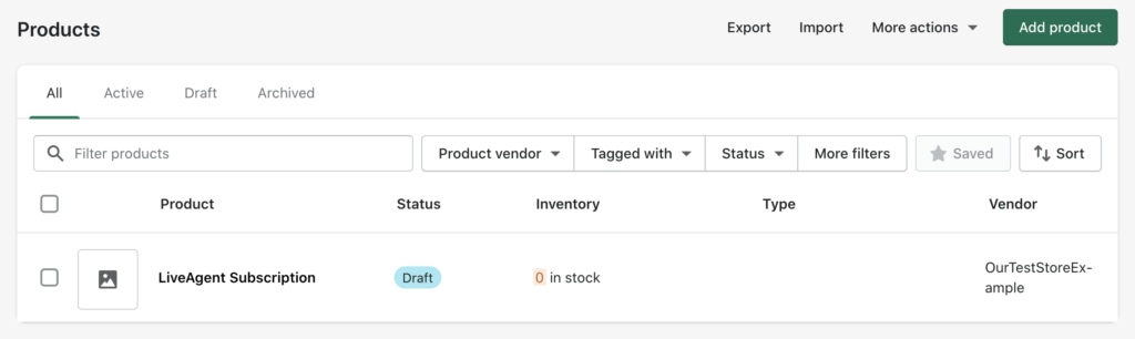 Phần Sản phẩm trong Shopify