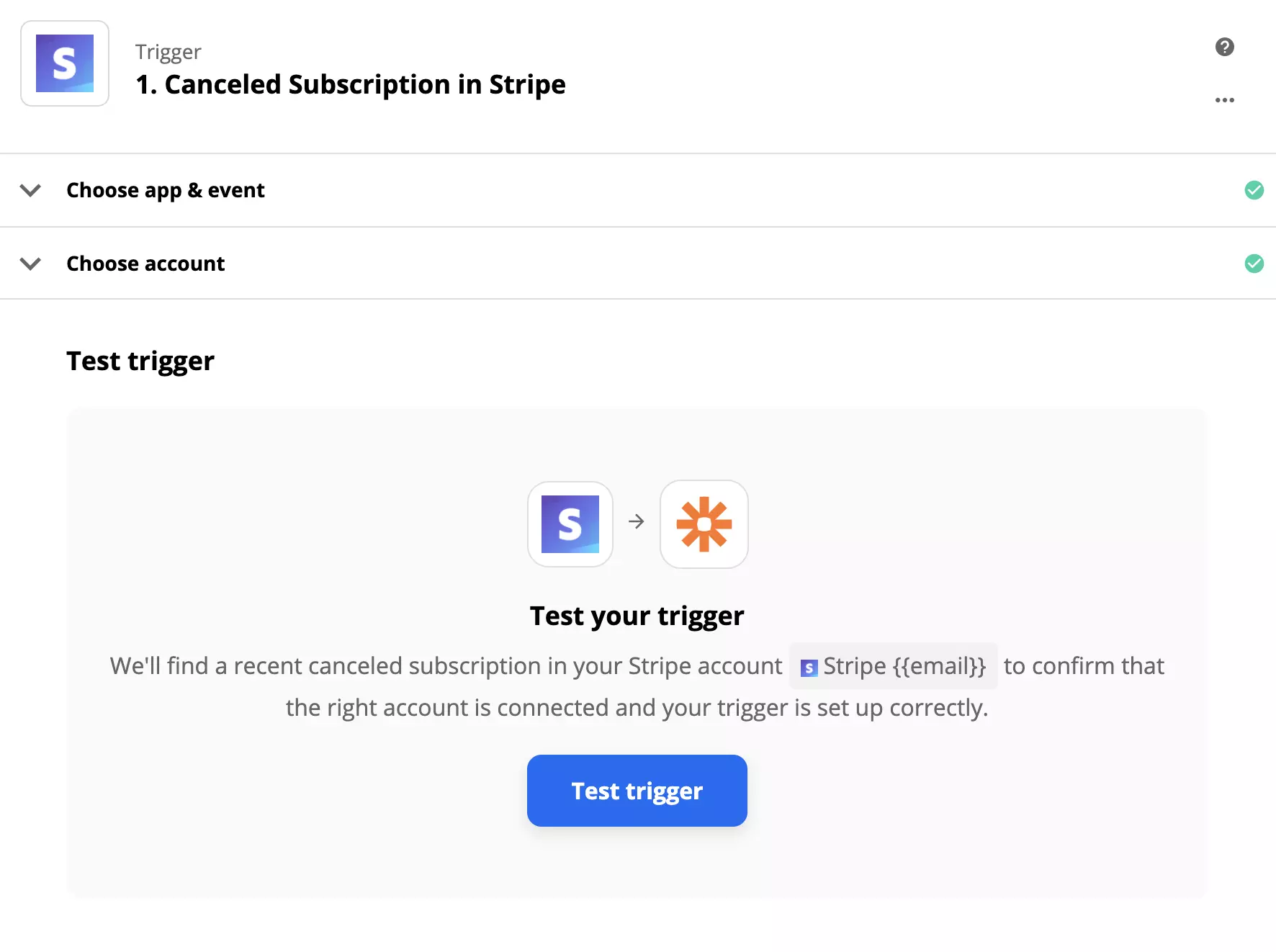 Kiểm tra trigger Stripe trên Zapier