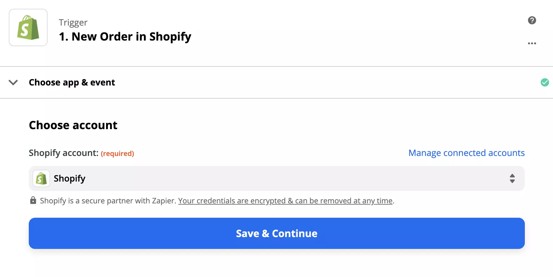 Cấu hình kích hoạt Shopify trên Zapier