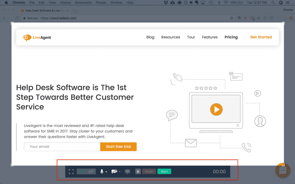 Tính năng ghi lại màn hình CloudApp