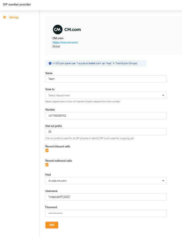Thông tin xác thực CM.com
