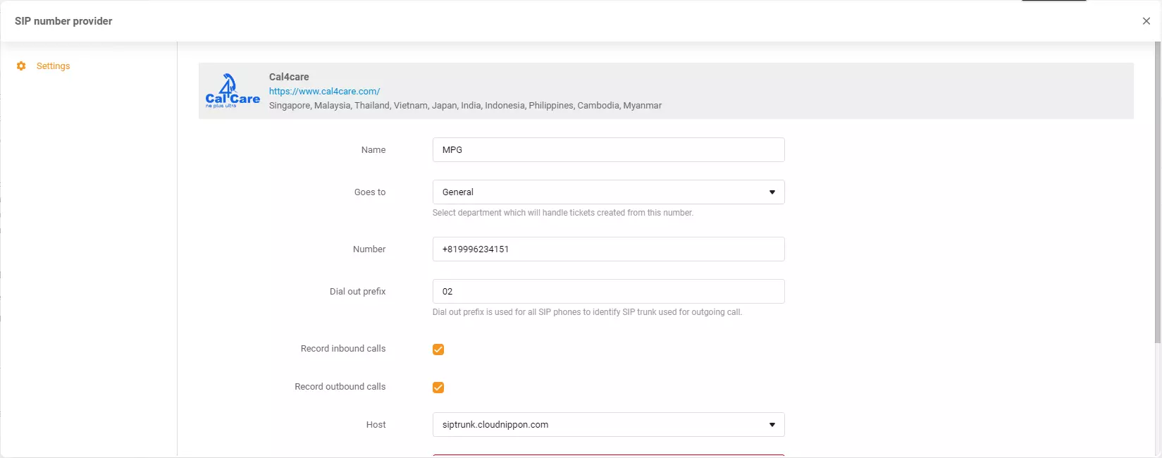 Thông tin xác thực Cal4Care