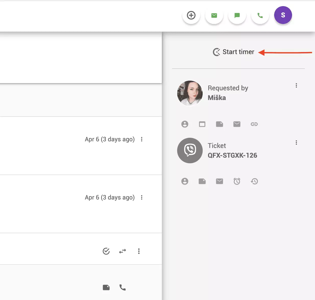 Bộ hẹn giờ Clockify trong vé LiveAgent