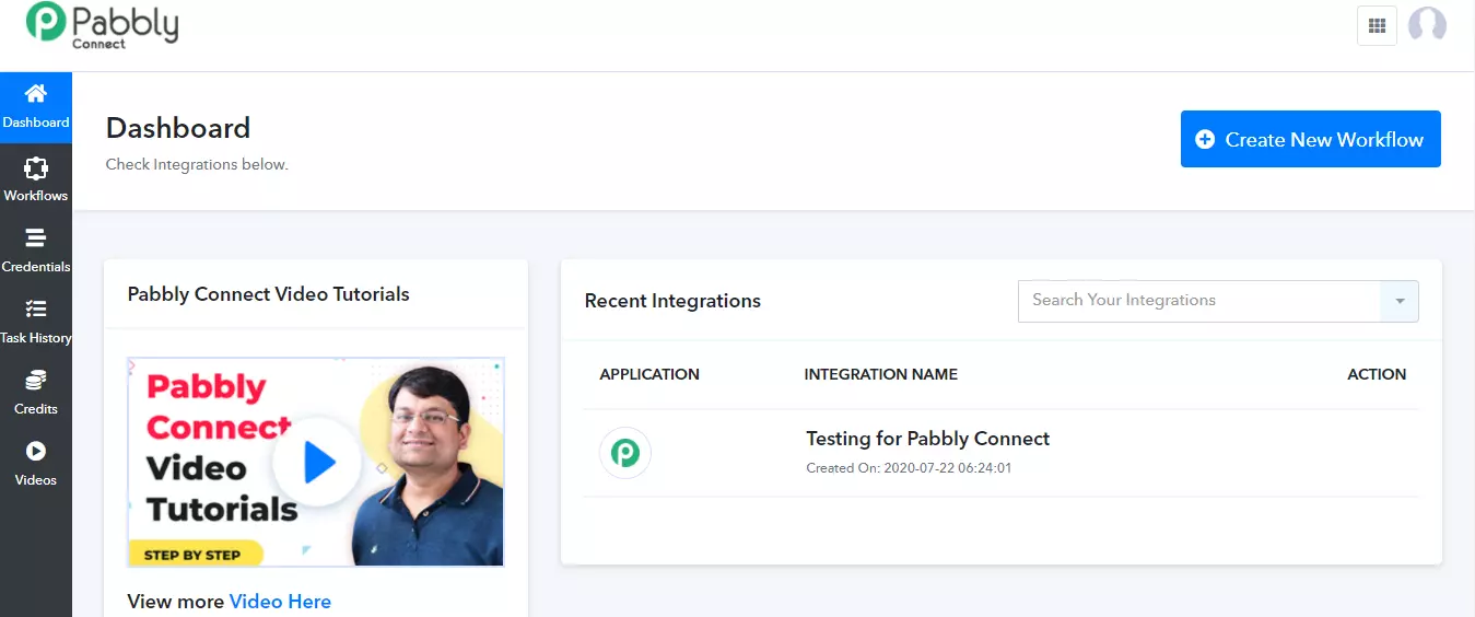 Bảng điều khiển Người dùng Pabbly Connect