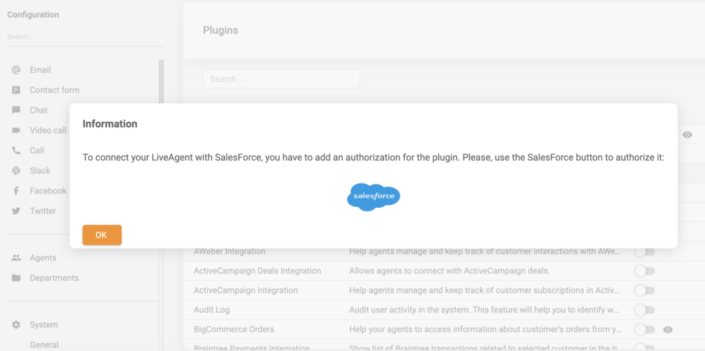 Đăng nhập tích hợp Salesforce