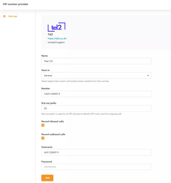Thông tin xác thực Tel2