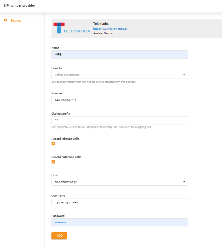 Thông tin xác thực Telematica