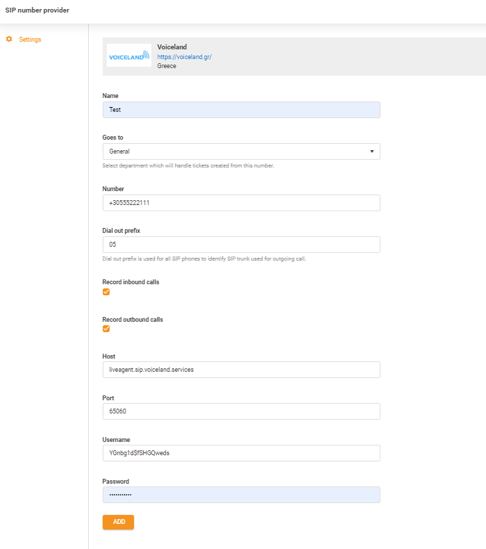Thông tin xác thực Voiceland