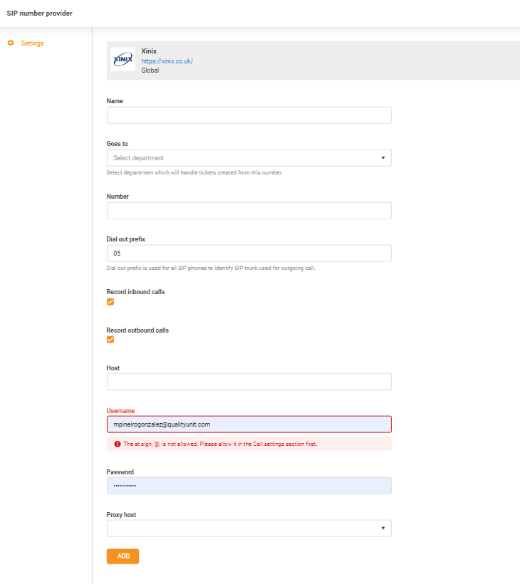 Thông tin xác thực Xinix