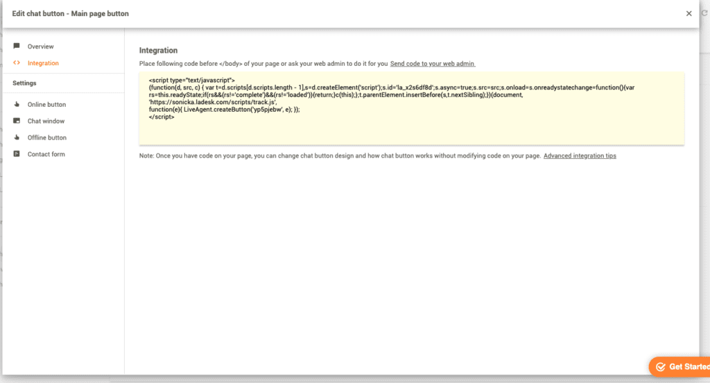 Tích hợp Prestashop LiveAgent - Tạo nút trò chuyện