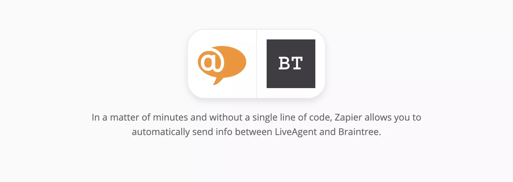 Trang tích hợp LiveAgent và Braintree trên Zapier