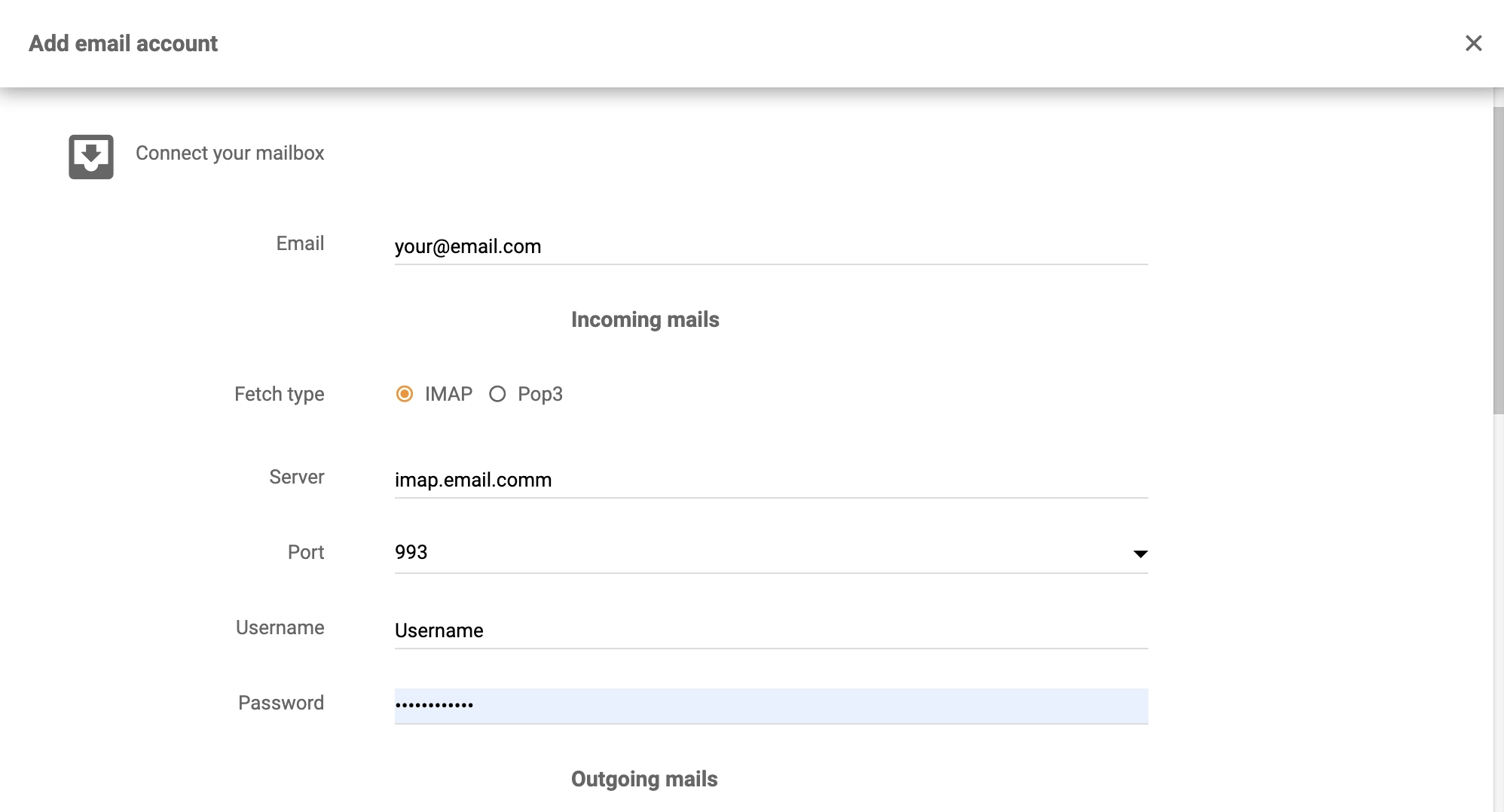 Cấu hình Kerio Connect trong LiveAgent