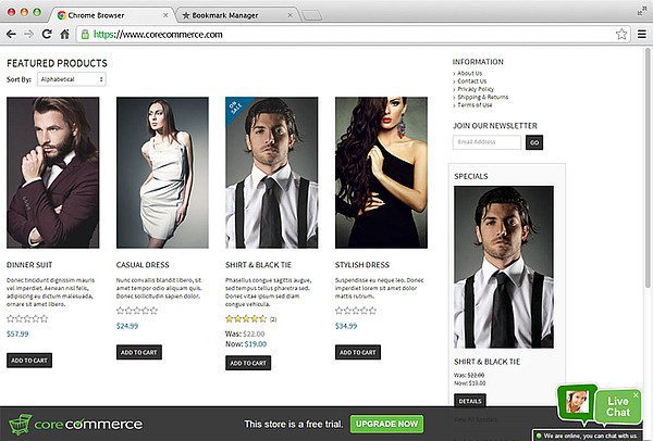 Tích hợp live chat CoreCommerce LiveAgent