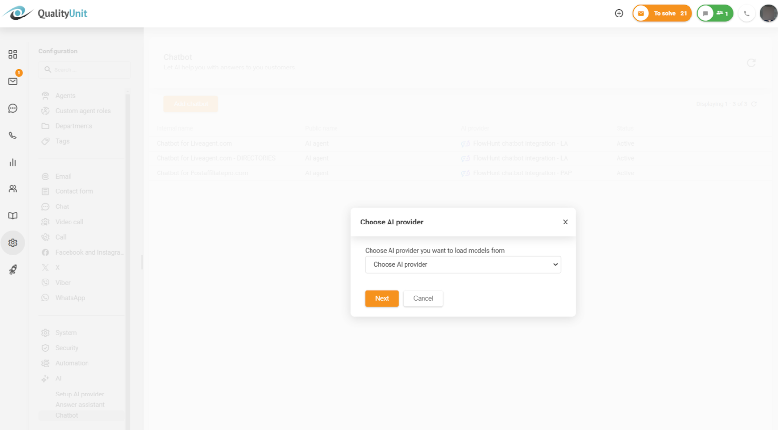 Chọn nhà cung cấp chatbot AI