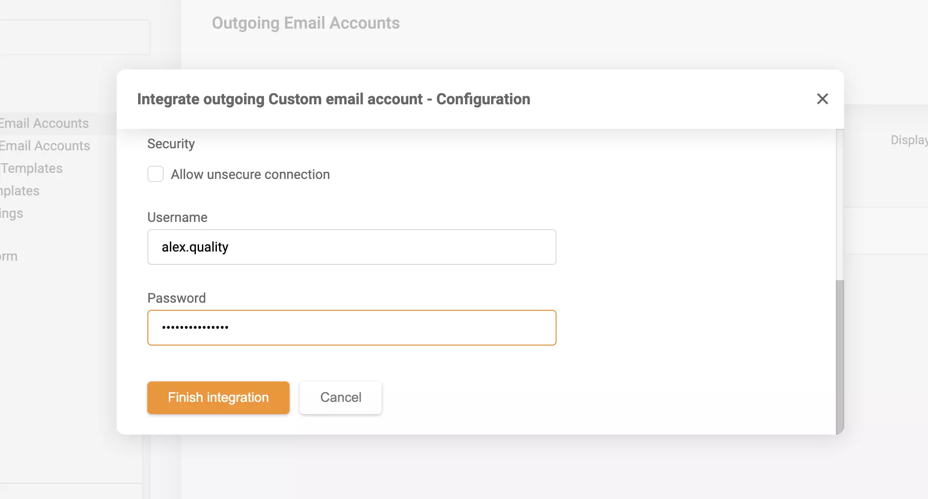 Bước cuối cùng của tích hợp GMX với LiveAgent