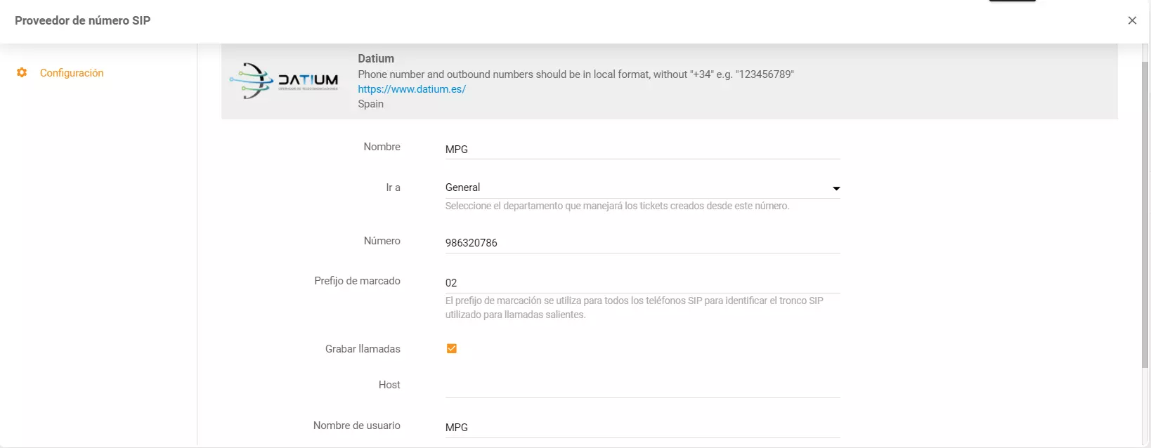 Nhập thông tin xác thực Datium